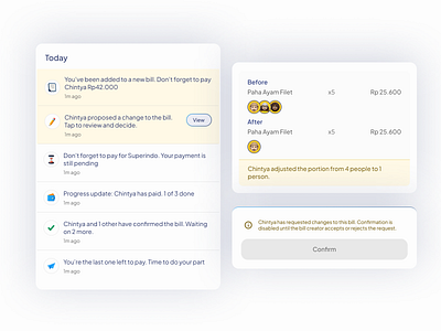 Smart Itemized Split UI billsplittingui design fintechuiux groupexpenseapp illustration itemizedsplitui minimalistuiux mobileappcasestudy mobilefinanceapp ui