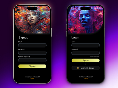 Login Signup UI ai login signup ai profile app design create account login login screen login signup page login signup ui login ui mobile app mobile app design onboarding registration sign in sign up sign up form signup screen ui design uiux welcome screen