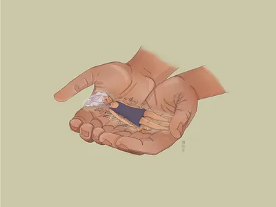 The giving hands fairytale hands illustration tiny