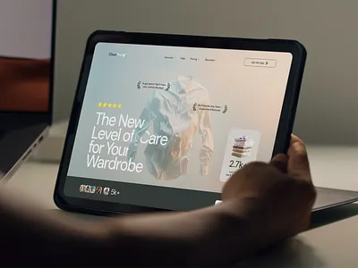 Laundry App Landing — Premium Wardrobe Care UI cleaning cleaning service delivery design design inspiration figma home page interaction design interface landing page laundry app laundry service minimal product design service app ui ux web design website design