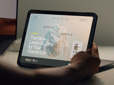 Laundry App Landing — Premium Wardrobe Care UI cleaning cleaning service delivery design design inspiration figma home page interaction design interface landing page laundry app laundry service minimal product design service app ui ux web design website design