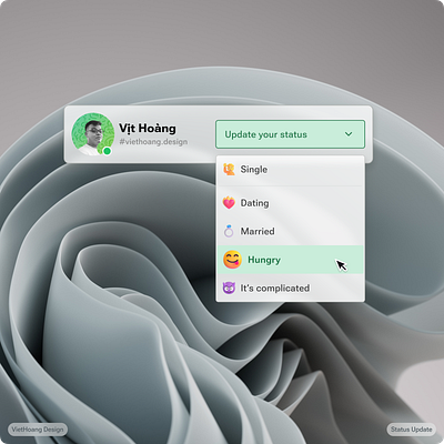 Fun Status Update Dropdown dropdown figma fluentdesign fun graphic design materialdesign status update ui ux