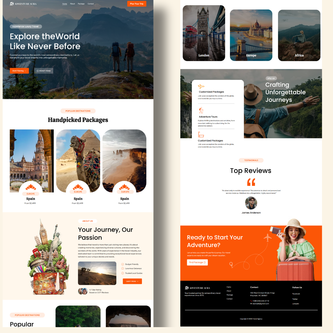 Travel agency website replicated from the astra theme agency website gempages landing page pagefly shopify shopify landing page ui website design website template wix wix design wix editor wix landing page wix studio wix website