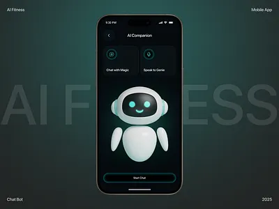 AI Fitness Chatbot UI – Your Personal Workout & Health Assistant ai ai app ai chatbot ai fitness app ai fitness tracker app app design chatbot fitness chatbot fitness tracker app health app health tech ios mobile mobile app workout app