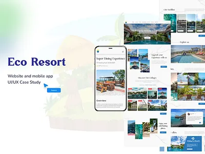 Eco Resort: Resort Booking Platform app booking case study eco resort figma landing page mobile app resort resort booking responsive web design ui ui design uiux uiux case study uiux design ux ux design web design website