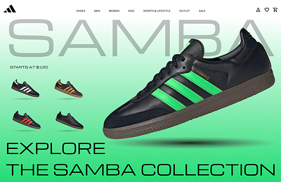 Adidas Landing Page Redesign animation design graphic design motion graphics ui ux