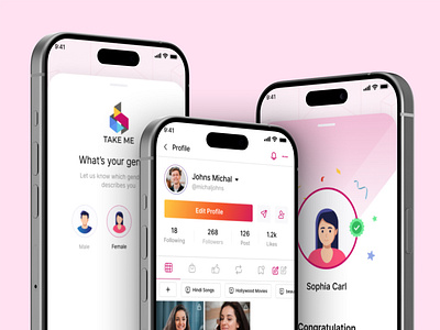 Social Media - Mobile App Design app design figma graphic design mobile app social media ui