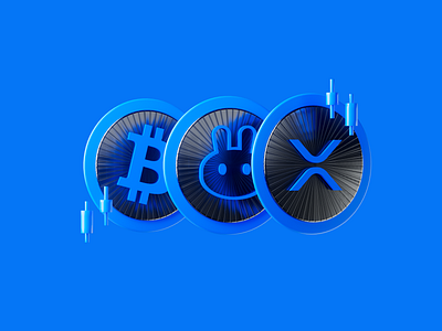 Crypto Trading • 3D Design 3d 3d graphics bitcoin broker candles coin crypto forex illustration render ripple trading xrp