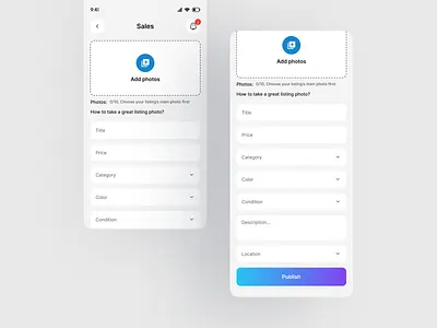 Image Upload Screens UI/UX app b2b clean ecommerce mobile app photo upload saas sale product ui uiux upload image