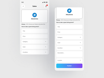 Image Upload Screens UI/UX app b2b clean ecommerce mobile app photo upload saas sale product ui uiux upload image