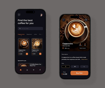Coffee Ordering App app branding design illustration typography ui ux