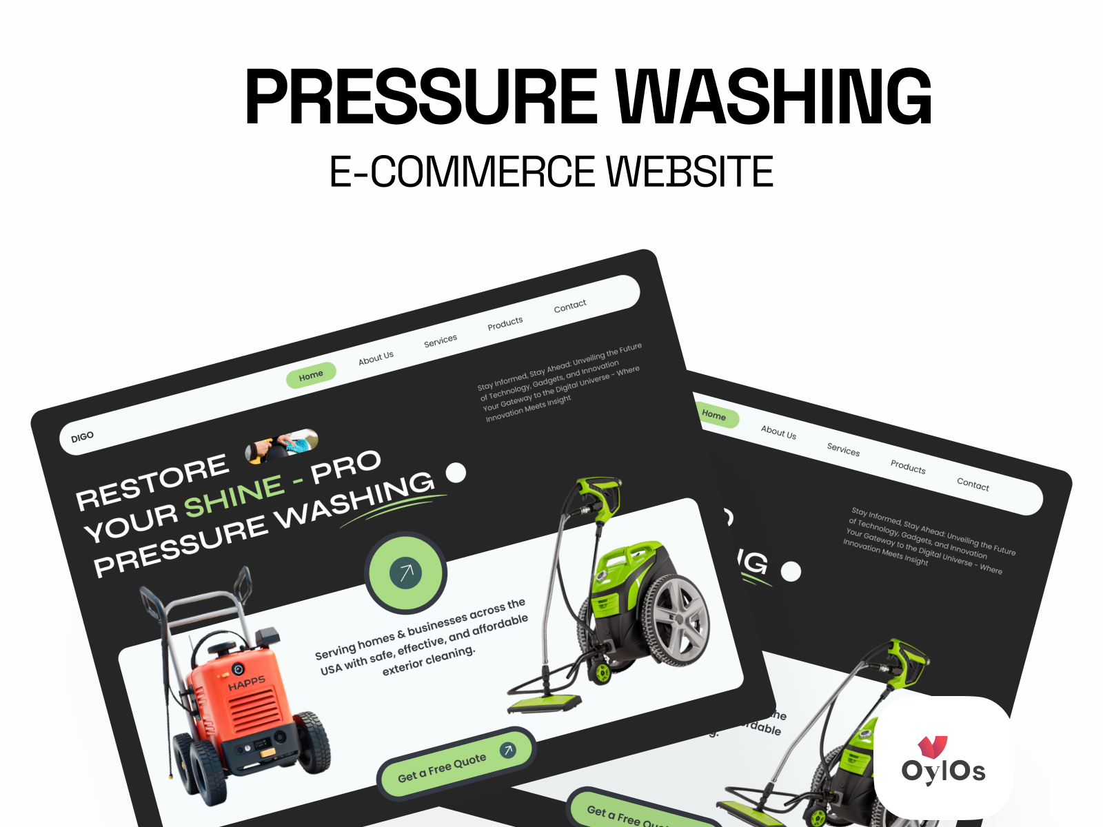 Pressure Washer E-Commerce website design animation branding figma graphic design landing page ui uiux design