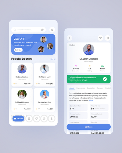 Doctor Booking App UI – Simple. Clear. Trustworthy. figma ui uiux