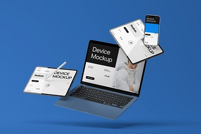 Realistic Multi-Device Mockup Template mockup multi device presentation realistic responsive template