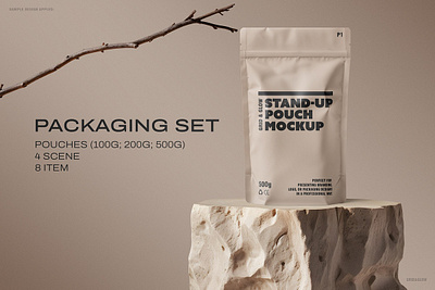 Stand-Up Pouch PSD Mockup Set food packaging mockup mockup scene creator packaging mockup photoshop mockup pouch mockup product mockup stand up pouch stand up pouch psd mockup set
