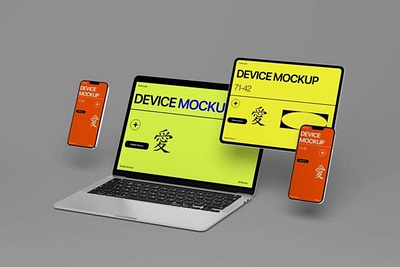 Responsive Device Mockup Set desktop device mockup responsive set smartphone tablet