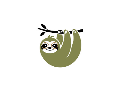 A minimalistic logo of a sloth branding graphic design logo