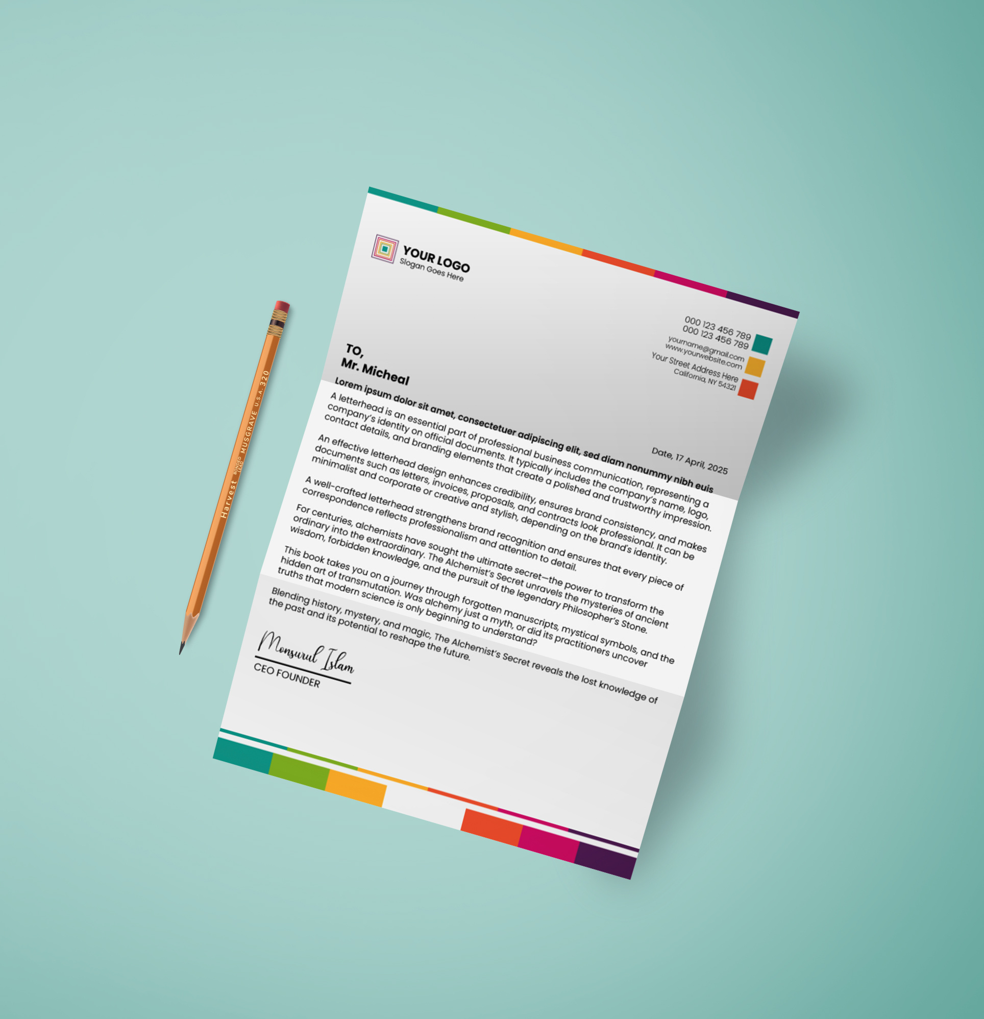 Letterhead design _ - _ adobeillustrator adobephotoshop branding design graphic design illustration letterheaddesign letterheaddesigner mockupfile professional designer