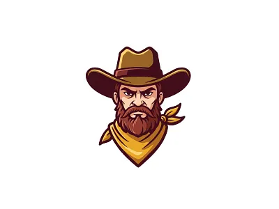 Cowboy Head Logo cowboy head profile