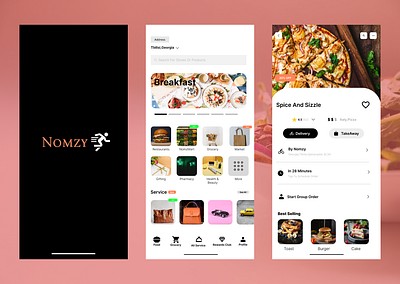 Nomzy Delivery company graphic design ui ux webdesign website