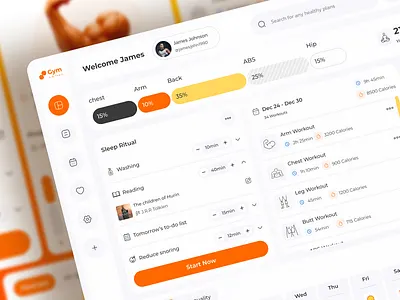 💪🏻Fitness Dashboard🏅 dashboard fitness light statistic taskmanagment ui ux ux figma weather