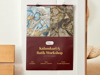 Poster Design - Art Workshops! art artworkshop batik branding ceramic cyanotype kalamkari logo motion graphics poster posterdesign pottery workshop
