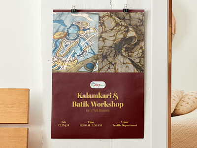 Poster Design - Art Workshops! art artworkshop batik branding ceramic cyanotype kalamkari logo motion graphics poster posterdesign pottery workshop