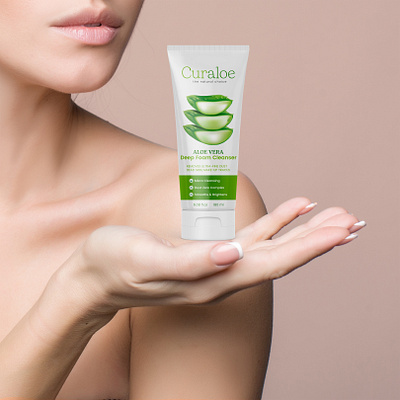 Curaloe - Skincare Product Logo and Packaging Design beauty brand identity branding cleansers cosmatic cosmetics design facial illustration label label design logo package packaging packaging design packaging designer product design product label product packaging skincare