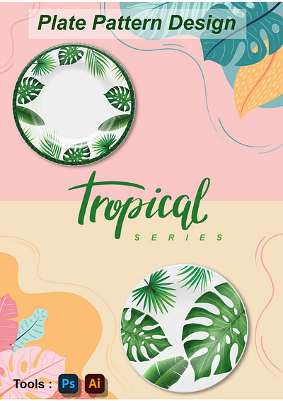 Plate Pattern Design - Tropical digital imaging graphic design marketing