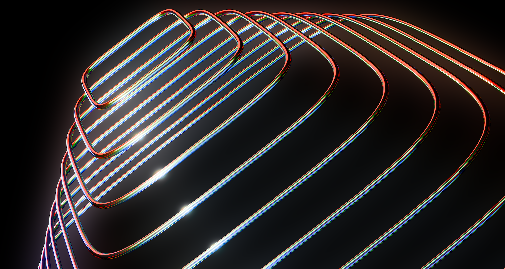 Abstract Metallic Shapes 3d art design graphic design illustration metall neon shapes silicon wires