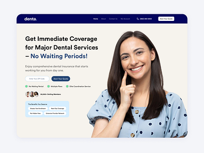 Health Insurance Web Design dental design graphic design ui ux webdesign website