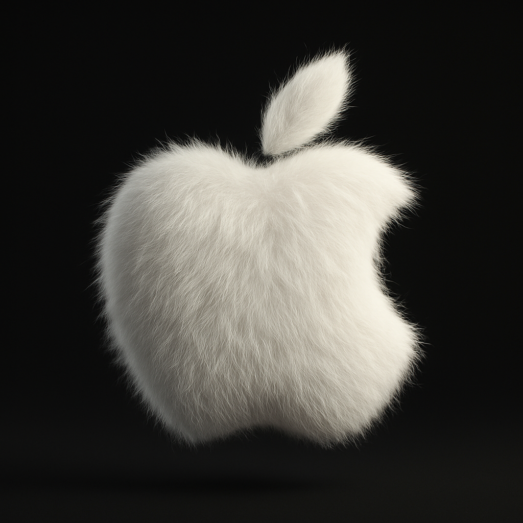3D Fluffy Apple Logo 3d apple chatgpt fluffy logo pillow prompt rotation runway soft