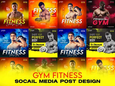 Gym Fitness Social Media Post Design design fitness fitness social media post design graphic design grapicsobai gym gym social media post social media post design