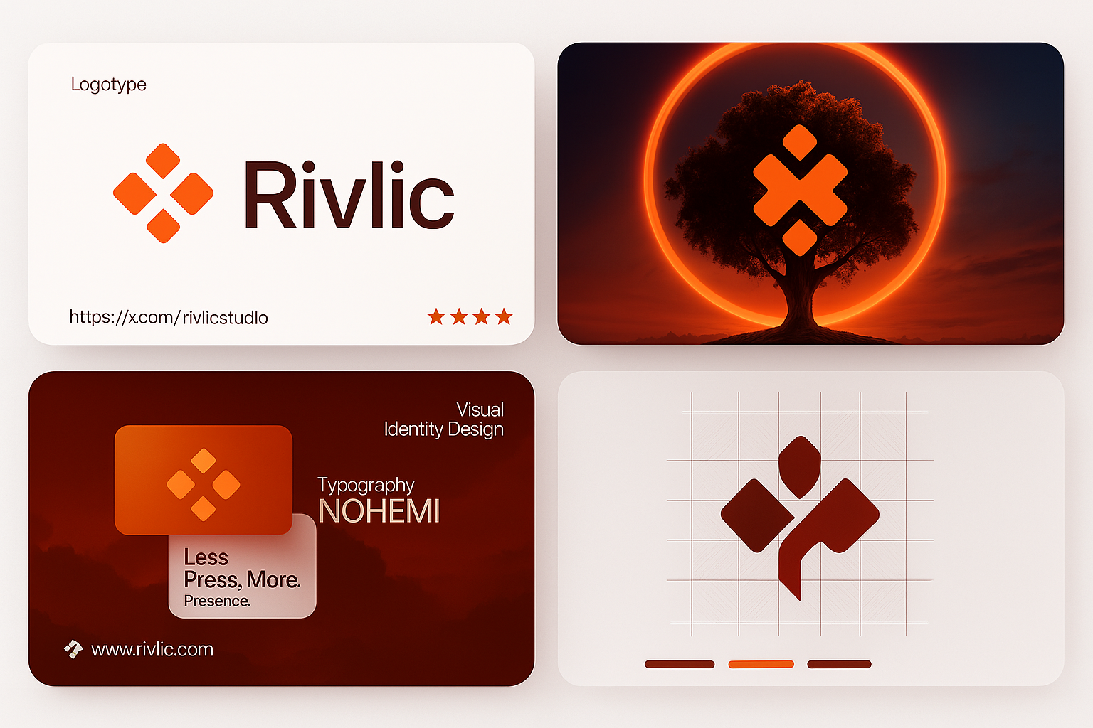 Rivlic – Bold Visual Identity & Logo Design Concept branddesign brandidentity branding griddesign logodesign logopresentation minimaldesign modernlogo typographydesign visualidentity