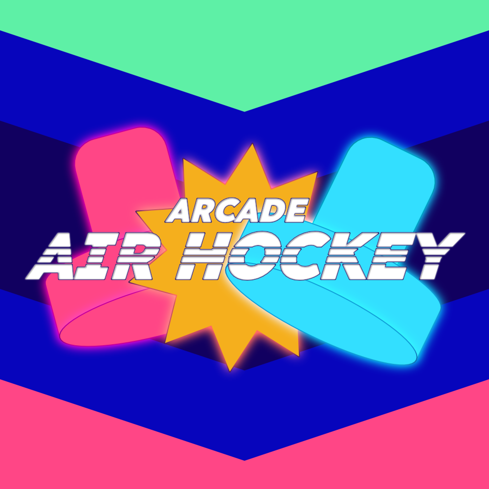 Arcade Air Hockey | Game Design 3d modeling affinity designer air hockey arcade black light blacklight blender cartoon game design game ui gameplay design hockey illustration logo noai retro sport texturing ui unity