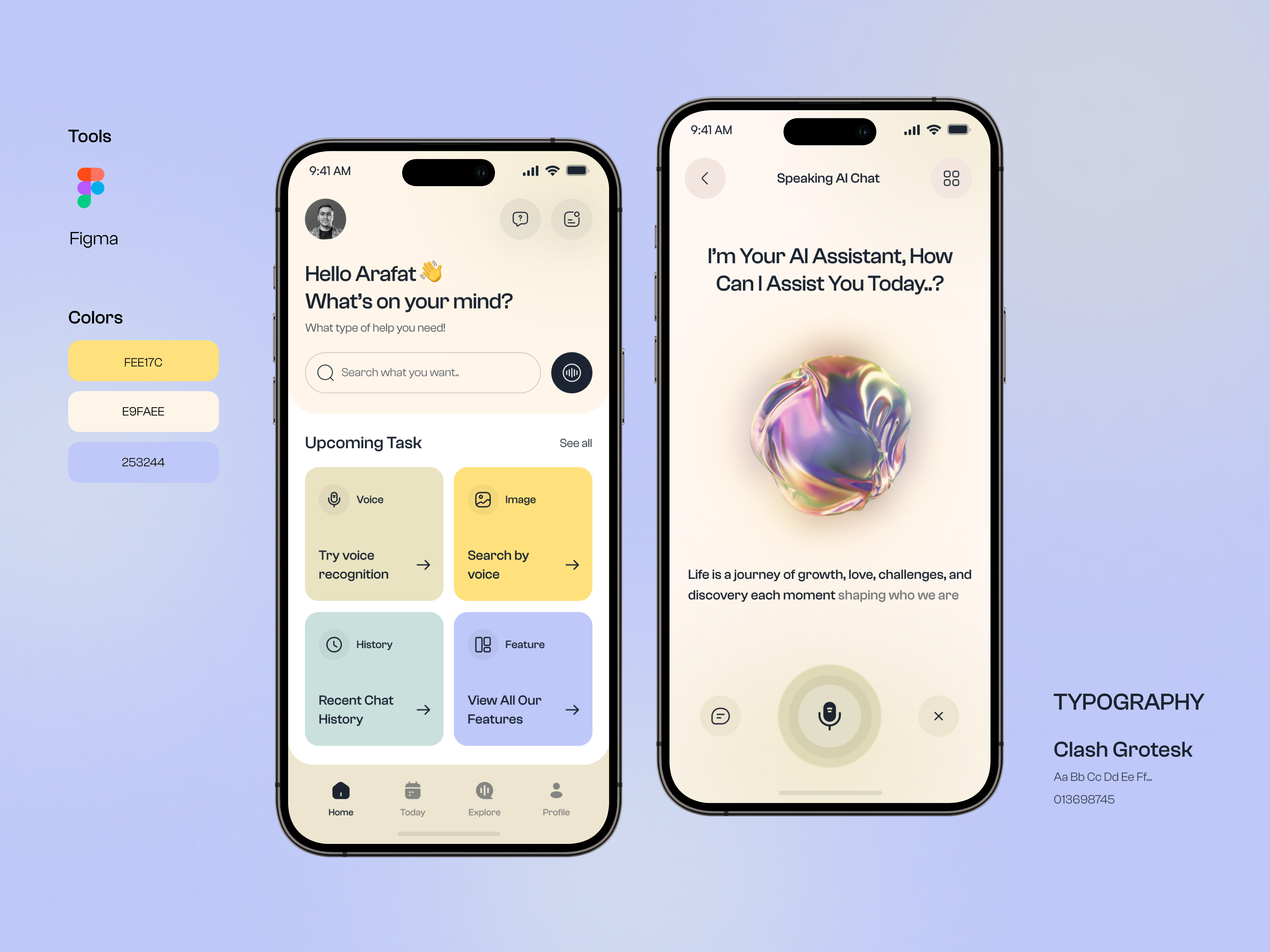 Arobix - AI Assistant Mobile App Design ai ai app ai assistant ai chatbot ai meeting assistant ai mobile app ai notes artificial intelligence assistant chatgpt mobile mobile app design mobile interface mobile ui prompt ui ui ux design ux visual interface voice ai