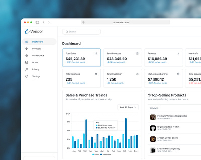 Vendor Experience SaaS Design ajmain fayek best design agency best designer branding clean design conversion ui daily ui e commerce modern design product design reztive studio saas ui saas uiux saas uxd software user focuse design vendor web app vensor experience web app website design