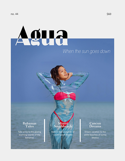 Concept Magazine Cover beach bikini bikini model branding cover cover page fashion graphic design magazine magazine cover magazine design model ocean photoshop photoshop editing swimsuit water