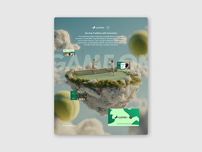 Lloyds Bank × Wimbledon: Serving Tradition with Innovation 3d animation b2b banking branding design editorial design finance graphic design illustration lloyds midjourney pitch deck design presentation design sport tennis ui wimbledon