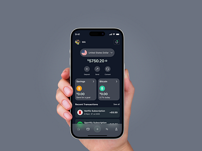 Fintech Mobile Application darkmode design designexploration designinspiration figmadesign fintechdesign productdesign