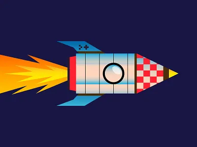 Rocket Science boost branding design digital editorial fast fire fly icon illustration indonesia metal move plane retro rocket science tin ui vector