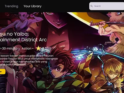 Day 25UI Design – Anime Streaming App daily ui dailyui ui