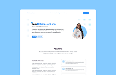 Medical Student Portfolio graphic design layout medical portfolio student ui