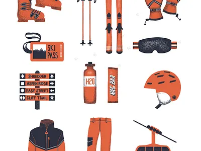 Skiing Icons digital illustration editorial illustration icon illustration illustration limited palette limited palette illustration magazine illustration pattern illustration publication illustration ski equipment illustration ski illustration skiing illustration sport illustration spot illustration travel illustration winter illustration