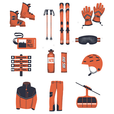 Skiing Icons digital illustration editorial illustration icon illustration illustration limited palette limited palette illustration magazine illustration pattern illustration publication illustration ski equipment illustration ski illustration skiing illustration sport illustration spot illustration travel illustration winter illustration