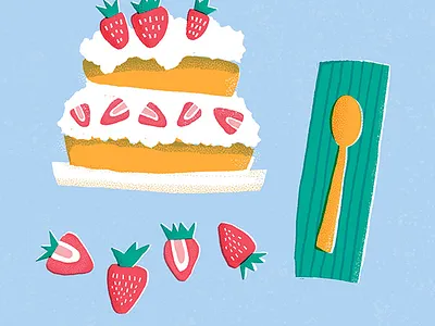 Strawberry Shortcake cookbook illustration digital illustration editorial illustration food illustration illustration magazine illustration pattern illustration publication illustration strawberry shortcake