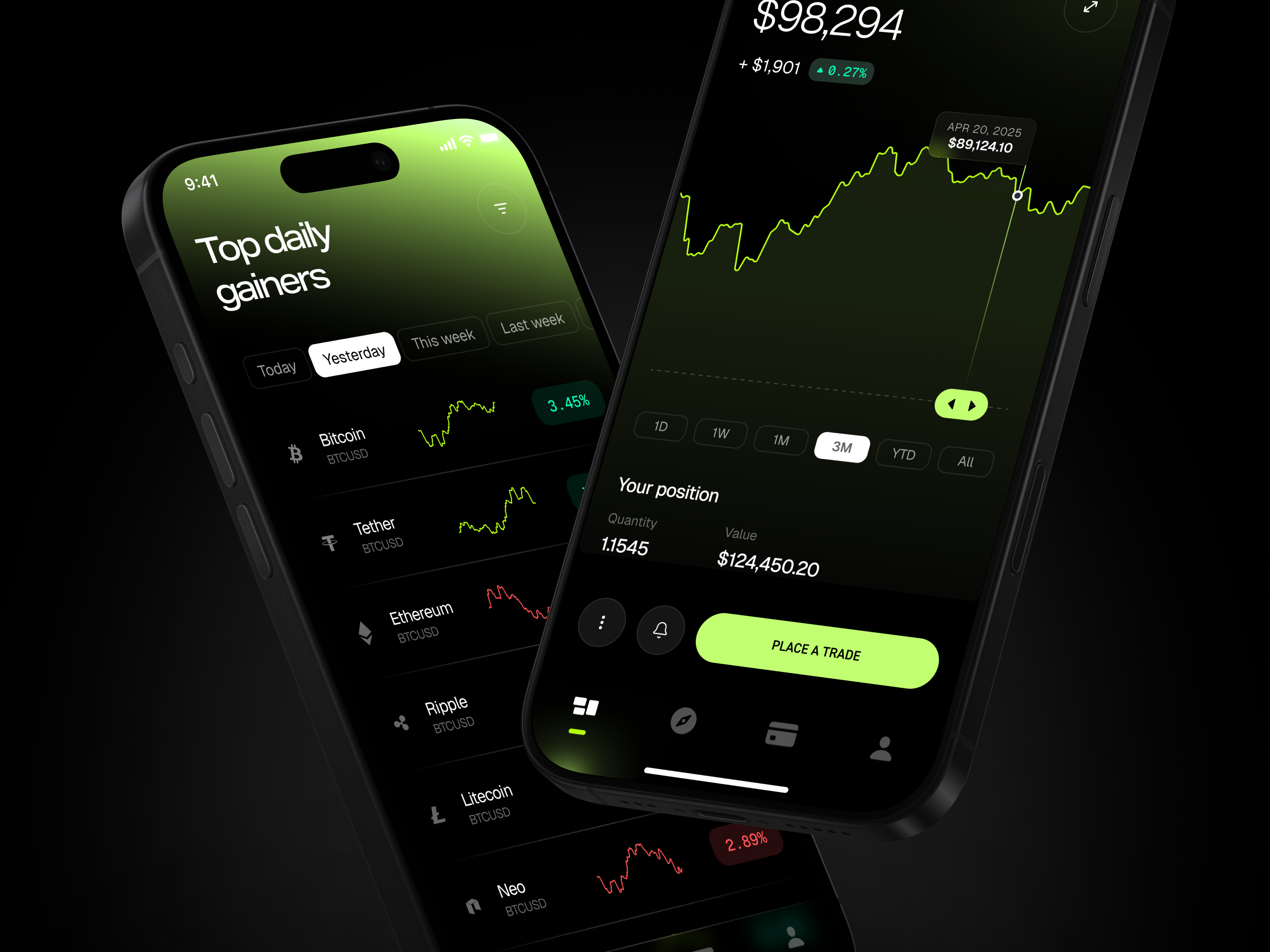 Finance mobile trading app charts crypto dashboard exchange finance fintech funding investment mobile mobile app money payment platform propfirm stocks trading