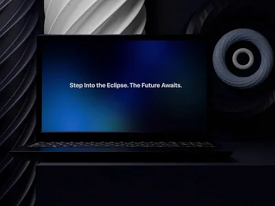 Eclipse landing page. 3d ae animation blender blue branding design eclipse graphic design illustration landing page laptop logo minimalist modern motion motion graphics ui website