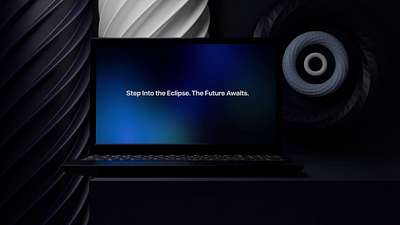 Eclipse landing page. 3d ae animation blender blue branding design eclipse graphic design illustration landing page laptop logo minimalist modern motion motion graphics ui website