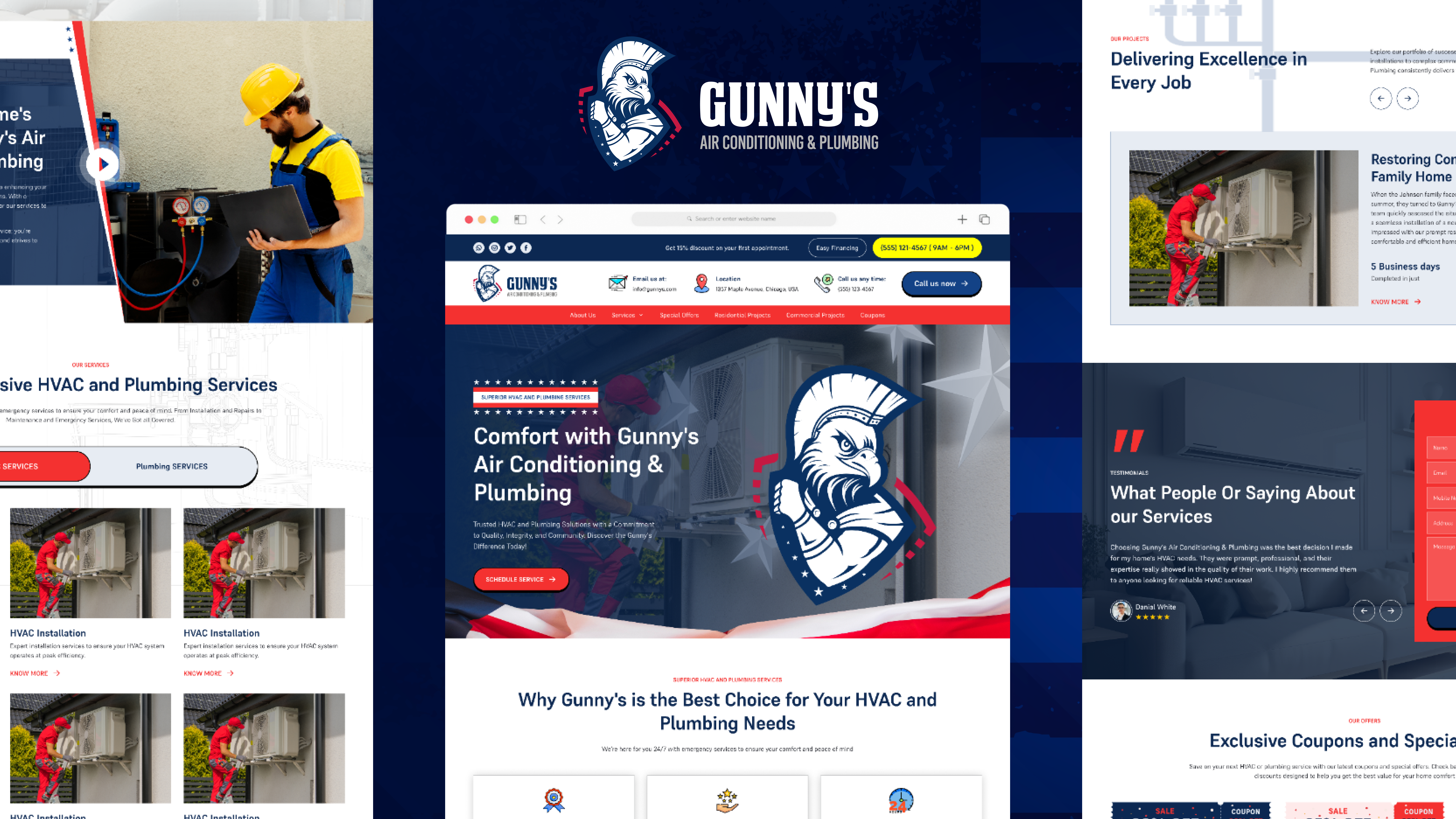 Website Design for Air Conditioning & Plumbing Services ac airconditioner america hvac plumbing usa website design